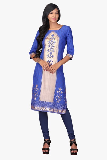 Aurelia Blue Printed Cotton Kurta Aurelia Blue Printed Cotton Kurta