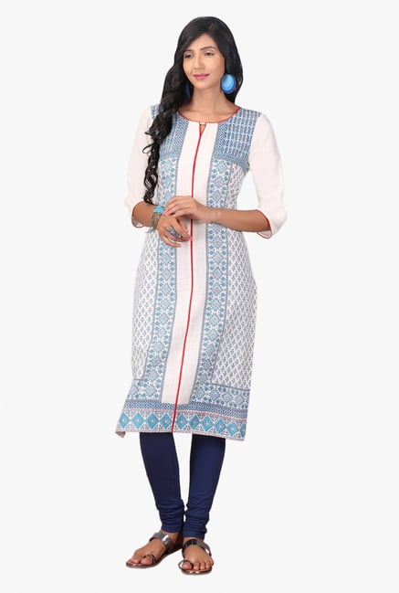Aurelia White Embroidered Cotton Kurta Aurelia White Embroidered Cotton Kurta