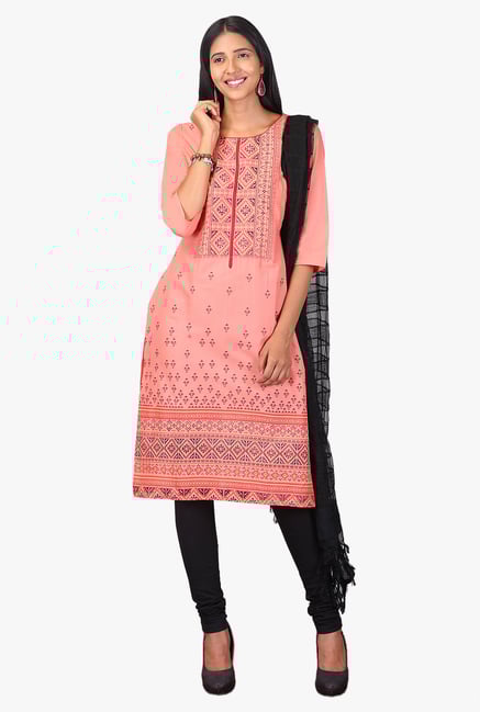 Aurelia Pink Printed Cotton Kurta Aurelia Pink Printed Cotton Kurta