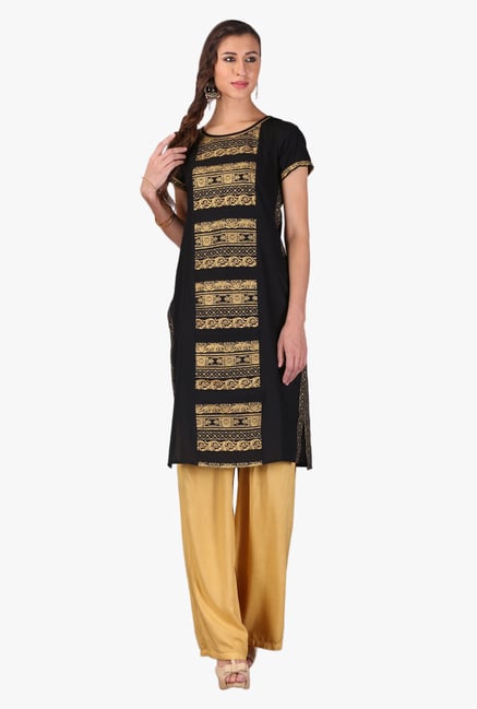 Aurelia Black Printed Cotton Kurta Aurelia Black Printed Cotton Kurta