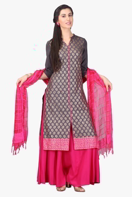 Aurelia Grey Printed Cotton Kurta Aurelia Grey Printed Cotton Kurta