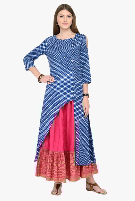 Varanga Blue Checks Kurta Varanga Blue Checks Kurta