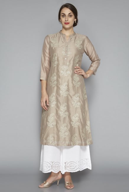 Zuba by Westside Light Grey Kurta Zuba by Westside Light Grey Kurta