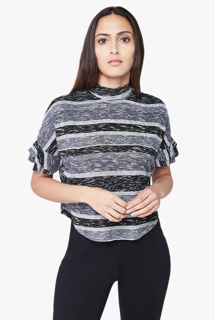 AND Black & Grey Striped Top AND Black & Grey Striped Top