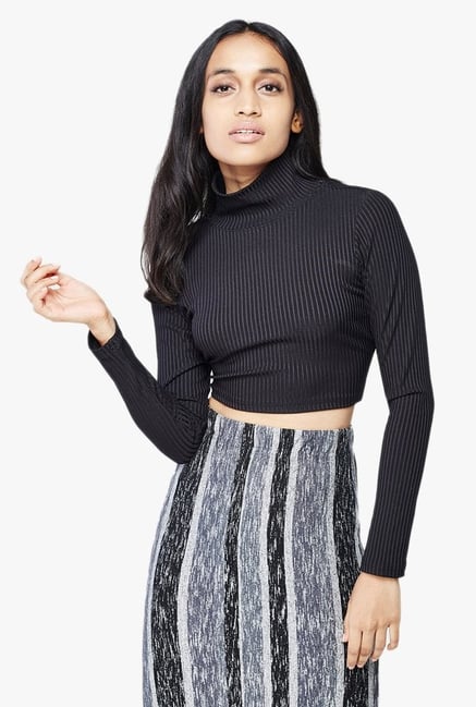 AND Black Striped Crop Top AND Black Striped Crop Top