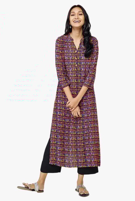 Global Desi Multicolor Printed Kurta Global Desi Multicolor Printed Kurta