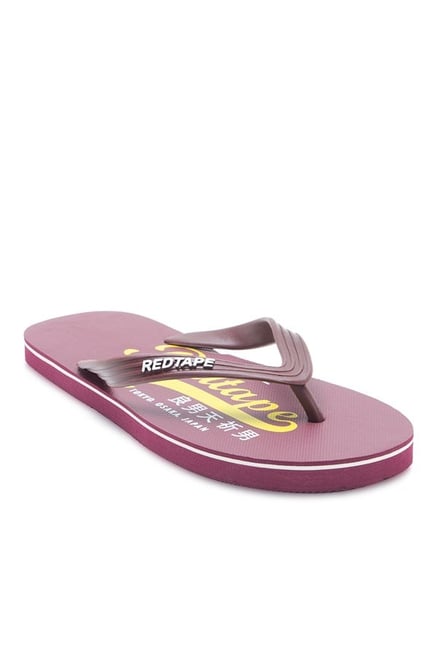 Red Tape Maroon & Yellow Flip Flops Red Tape Maroon & Yellow Flip Flops