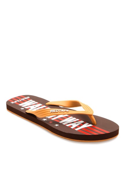 Red Tape Sand & Dark Brown Flip Flops Red Tape Sand & Dark Brown Flip Flops