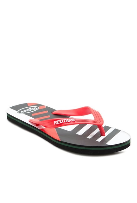 Red Tape Red & Black Flip Flops Red Tape Red & Black Flip Flops
