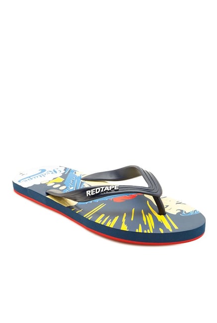 Red Tape Superman Navy & Beige Flip Flops Red Tape Superman Navy & Beige Flip Flops