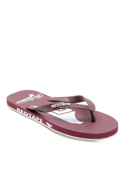 Red Tape Maroon & White Flip Flops Red Tape Maroon & White Flip Flops