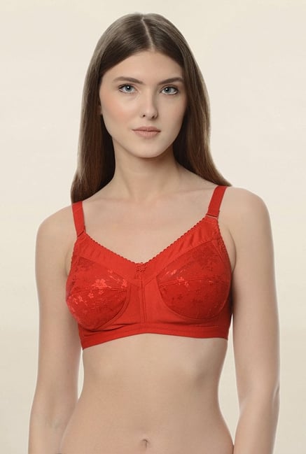 Da Intimo Red Non Wired Non Padded Minimizer Bra Da Intimo Red Non Wired Non Padded Minimizer Bra