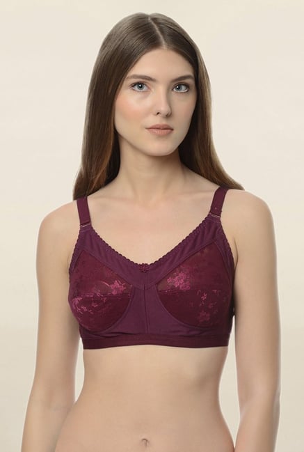 Da Intimo Purple Non Wired Non Padded Minimizer Bra Da Intimo Purple Non Wired Non Padded Minimizer Bra