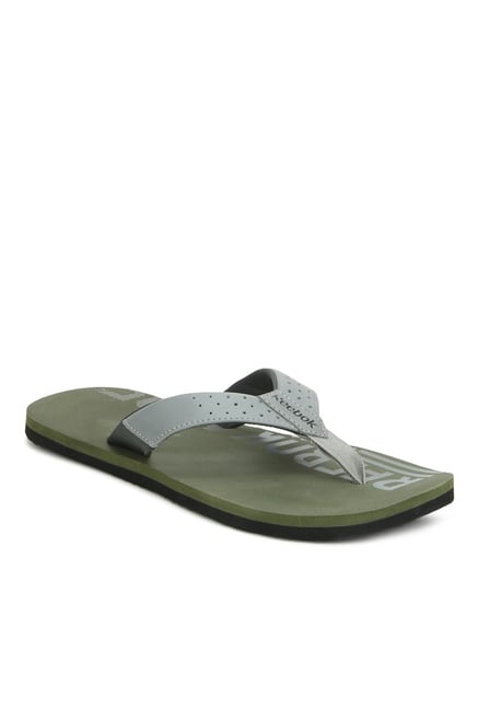 Reebok Light Grey & Olive Flip Flops Reebok Light Grey & Olive Flip Flops