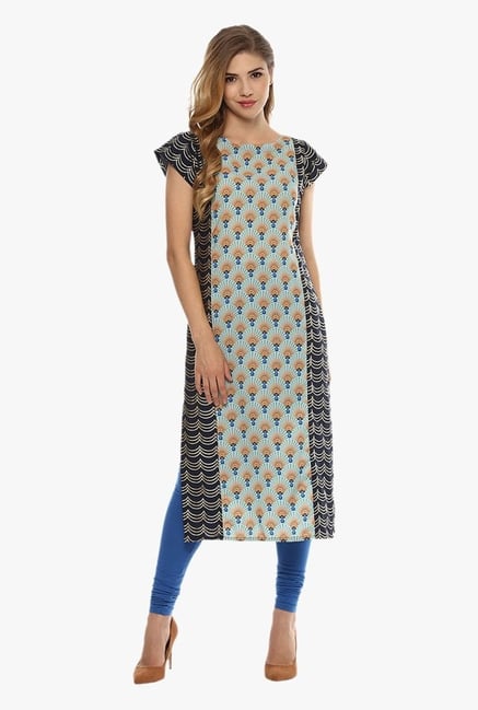 Ziyaa Light Blue Printed Kurta Ziyaa Light Blue Printed Kurta