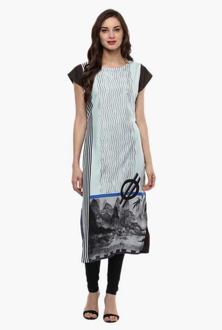 Ziyaa Light Blue Printed Kurta Ziyaa Light Blue Printed Kurta