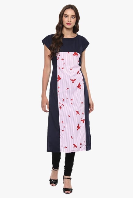 Ziyaa Navy Striped Kurta Ziyaa Navy Striped Kurta