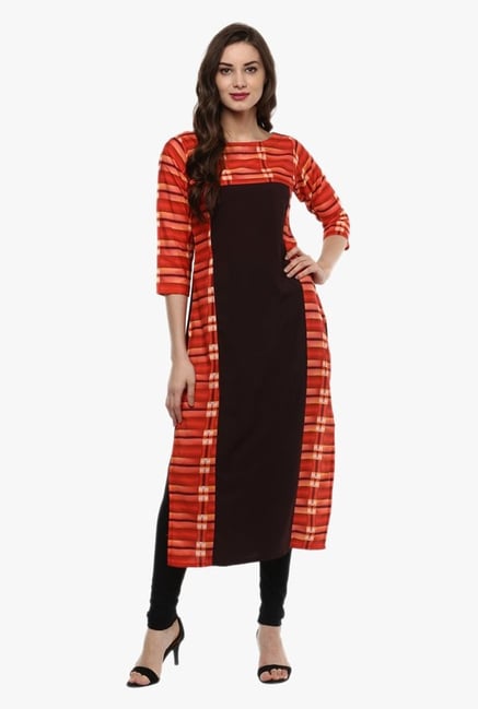 Ziyaa Red & Black Printed Kurta Ziyaa Red & Black Printed Kurta