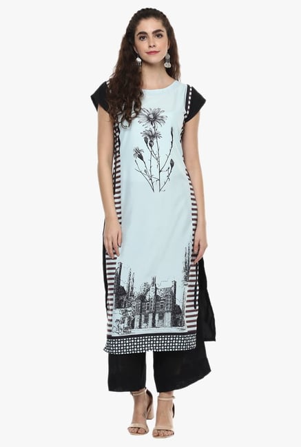 Ziyaa Light Blue Printed Kurta Ziyaa Light Blue Printed Kurta