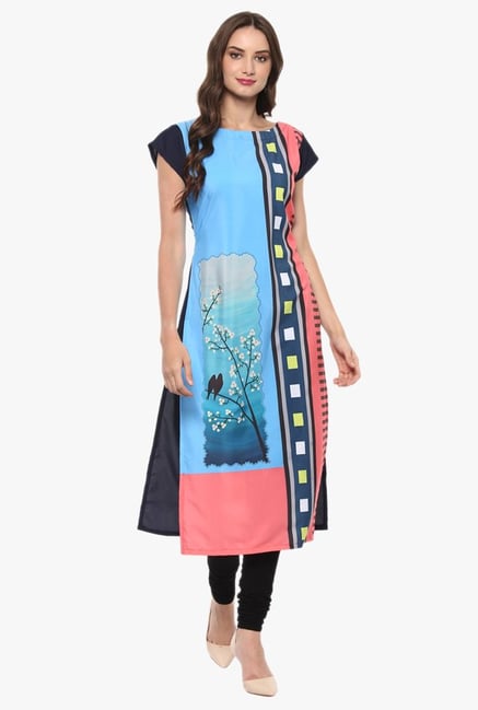 Ziyaa Blue Printed Kurta Ziyaa Blue Printed Kurta