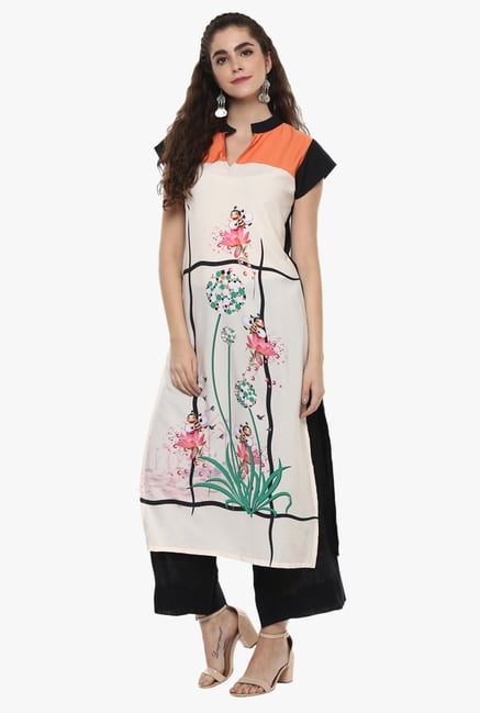 Ziyaa Off White Printed Kurta Ziyaa Off White Printed Kurta