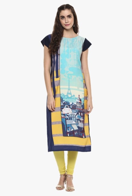 Ziyaa Blue Printed Kurta Ziyaa Blue Printed Kurta