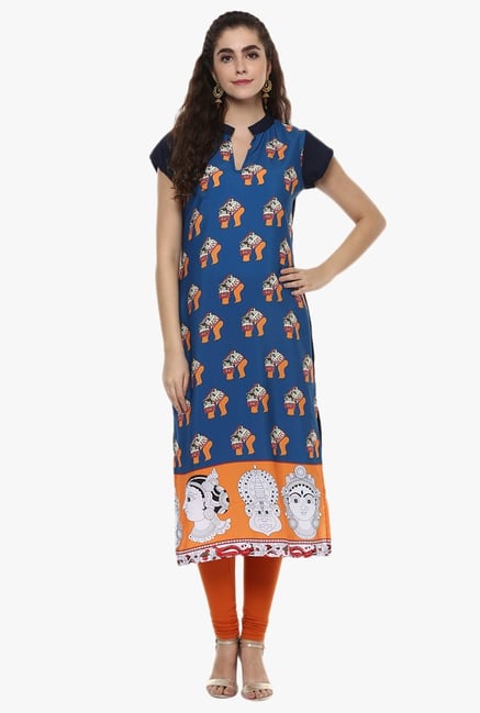 Ziyaa Blue Printed Kurta Ziyaa Blue Printed Kurta