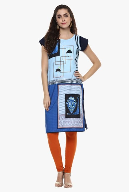 Ziyaa Blue Printed Kurta Ziyaa Blue Printed Kurta