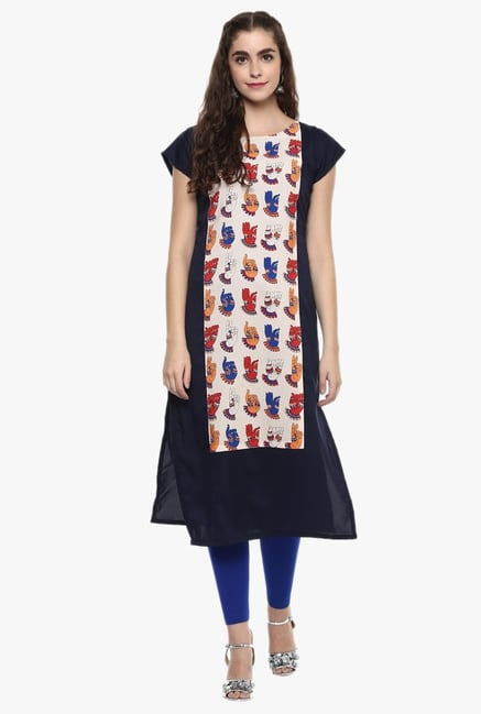 Ziyaa Navy Printed Kurta Ziyaa Navy Printed Kurta