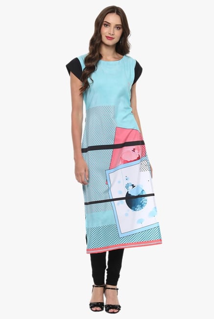 Ziyaa Blue Printed Kurta Ziyaa Blue Printed Kurta