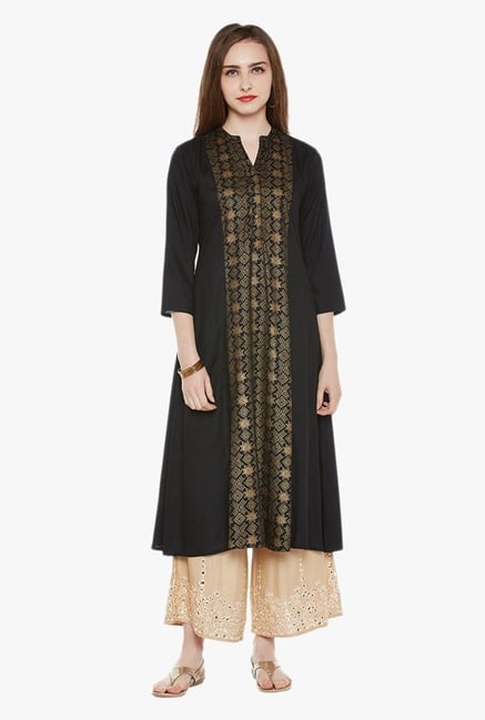 Varanga Black Printed Kurta Varanga Black Printed Kurta