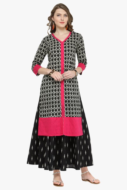 Varanga Black Printed Kurta Varanga Black Printed Kurta