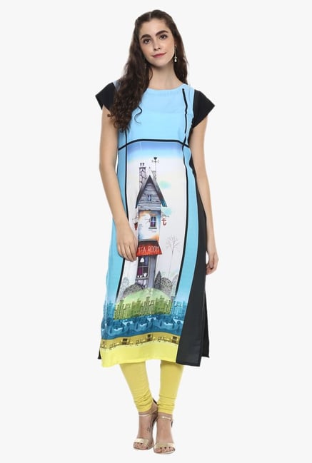 Ziyaa Blue Printed Kurta Ziyaa Blue Printed Kurta