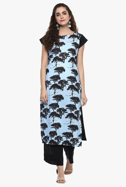 Ziyaa Light Blue Printed Kurta Ziyaa Light Blue Printed Kurta