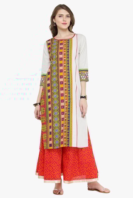 Varanga Multicolor Printed Kurta With Palazzo Varanga Multicolor Printed Kurta With Palazzo