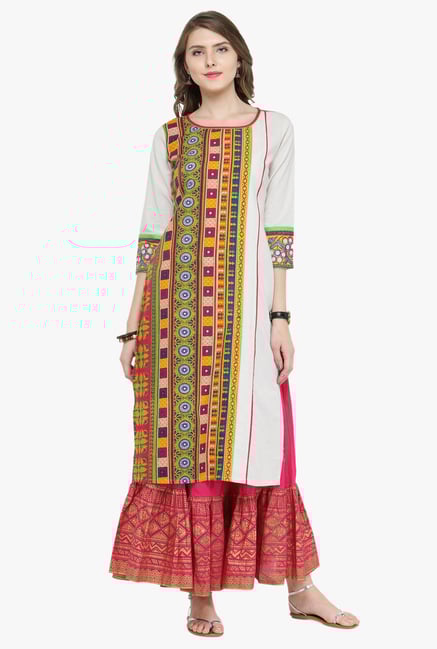 Varanga Multicolor Printed Kurta With Skirt Varanga Multicolor Printed Kurta With Skirt