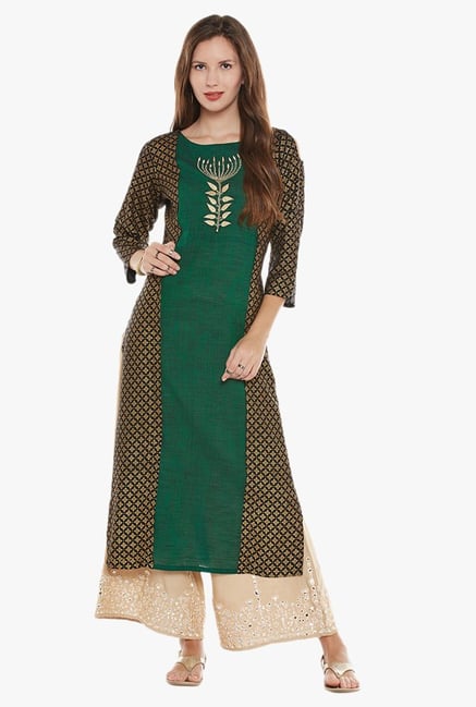 Varanga Green Embroidered Kurta Varanga Green Embroidered Kurta