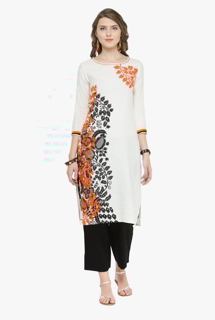 Varanga Off White Printed Kurta Varanga Off White Printed Kurta