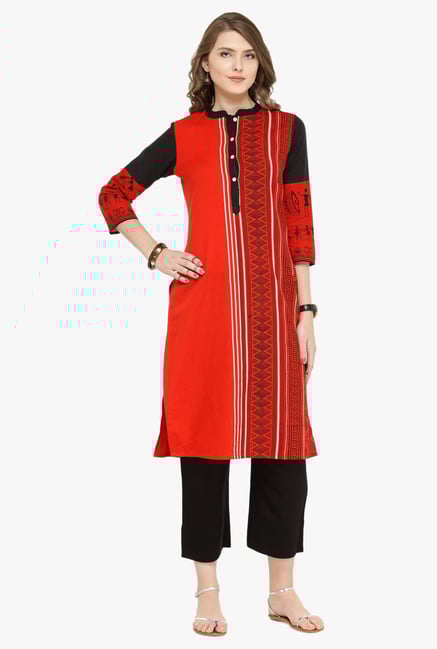 Varanga Red Printed Kurta Varanga Red Printed Kurta