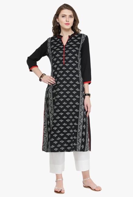 Varanga Black Printed Kurta Varanga Black Printed Kurta