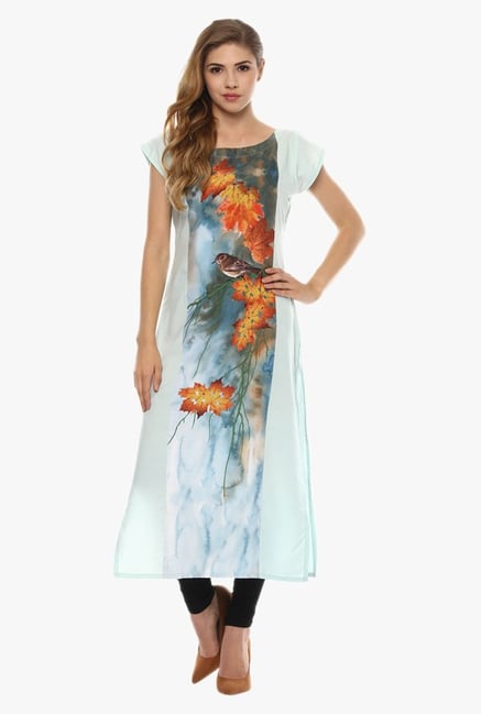 Ziyaa Light Blue Printed Kurta Ziyaa Light Blue Printed Kurta