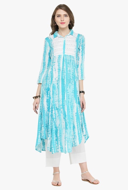 Varanga Blue Printed Kurta Varanga Blue Printed Kurta