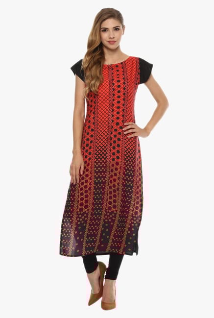 Ziyaa Red Printed Kurta Ziyaa Red Printed Kurta