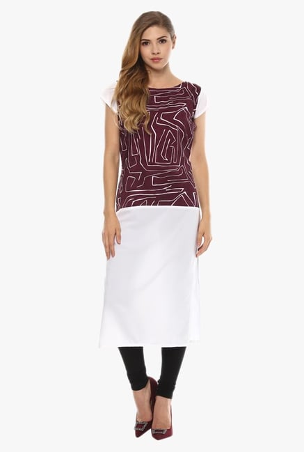 Ziyaa Brown & White Printed Kurta Ziyaa Brown & White Printed Kurta