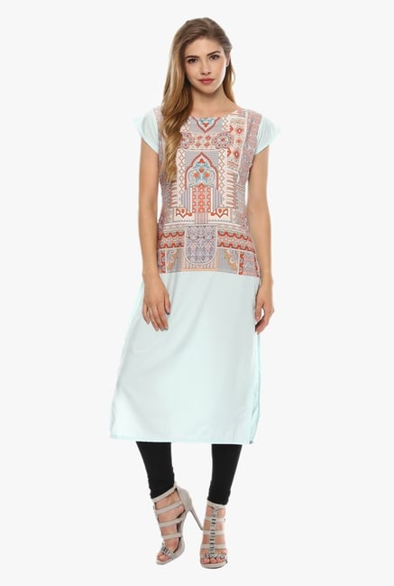 Ziyaa Light Blue Printed Kurta Ziyaa Light Blue Printed Kurta