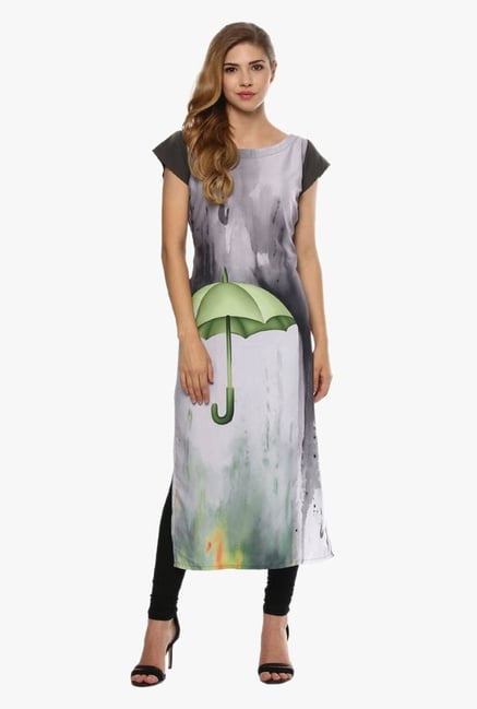 Ziyaa Grey Printed Kurta Ziyaa Grey Printed Kurta