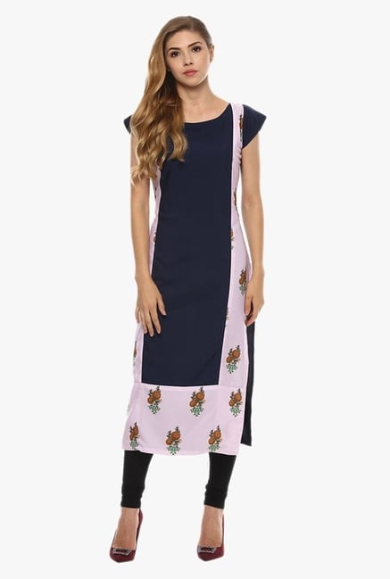 Ziyaa Navy Printed Kurta Ziyaa Navy Printed Kurta