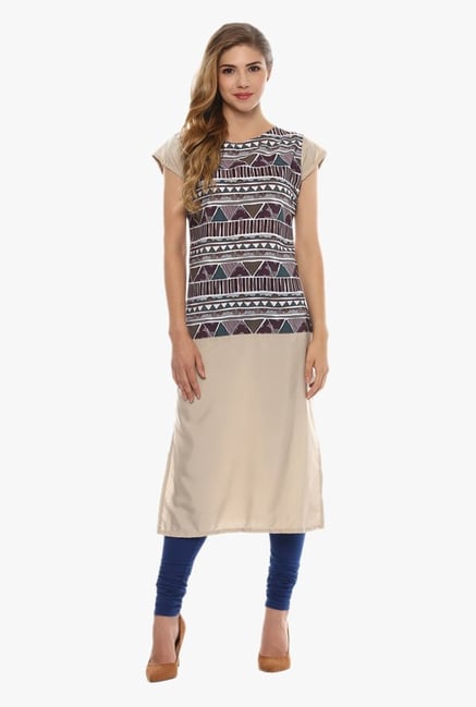Ziyaa Beige Printed Kurta Ziyaa Beige Printed Kurta