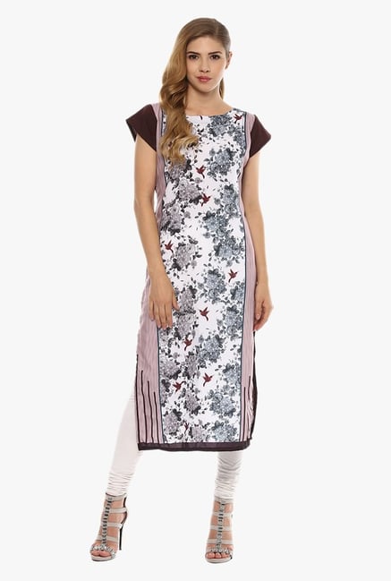 Ziyaa White Floral Print Kurta Ziyaa White Floral Print Kurta