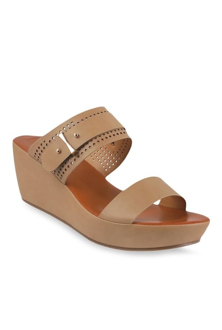 Mochi Dark Beige Wedge Heeled Sandals Mochi Dark Beige Wedge Heeled Sandals